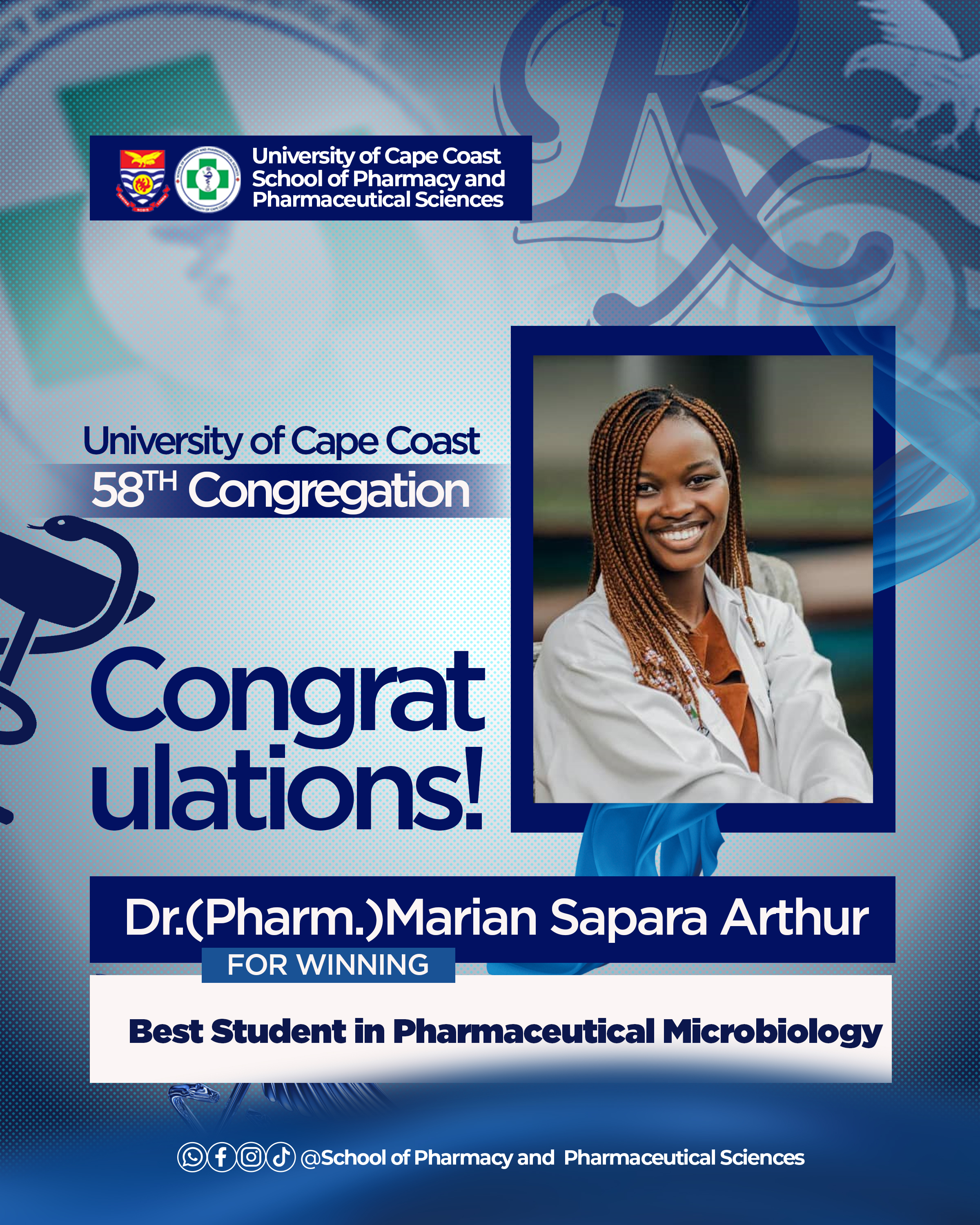 Dr.(Pharm) Mariam Sapara Arthur (Overall Best Student)