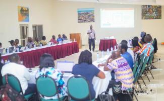 Workshop on Grant and Proposal Writing underway at the Conference Room of Coconut Grove Hotel in Elmina